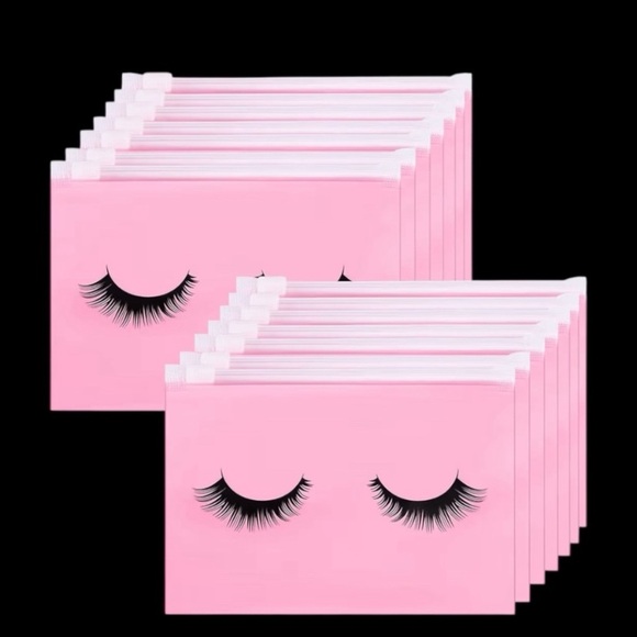 10pcs EVA Zipper Bags, Cosmetic Storage Bags, Modern Eyelash LIGHT PINK BAGS - Picture 4 of 5
